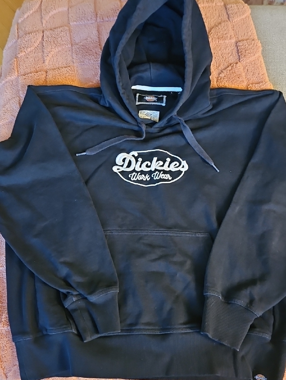 Dickies Men's Black Crewneck Hoodie with Contrast Logo